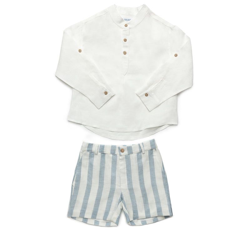 CONJUNTO CAMISA NIÑO PANTALÓN RAYADO