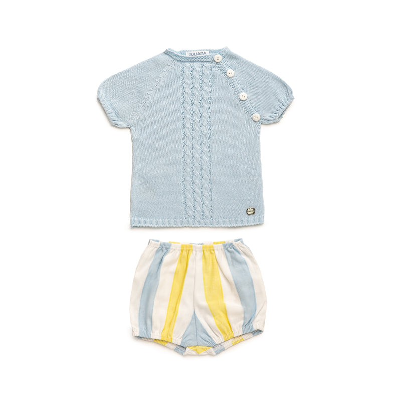 CONJUNTO PANTALON TELA RAYADA TRENZAS