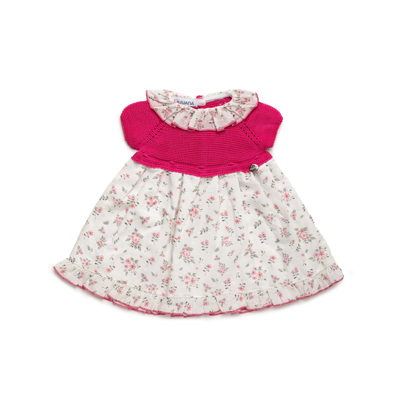 VESTIDO CUERPO PUNTO FLORECITAS PLUMETI