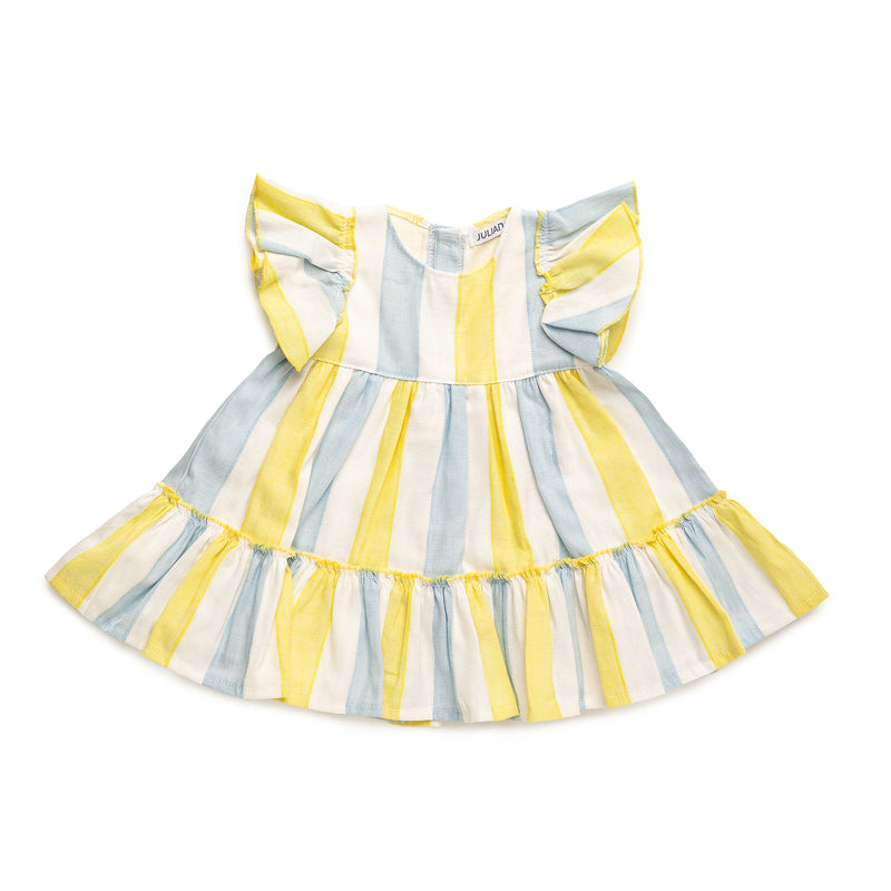 VESTIDO 2 VOLANTES RAYADO