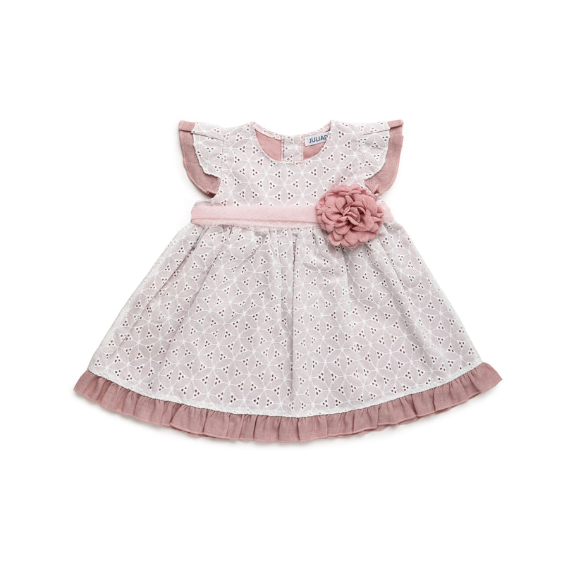 VESTIDO CORTADO CINTURA ENCAJE FLOR