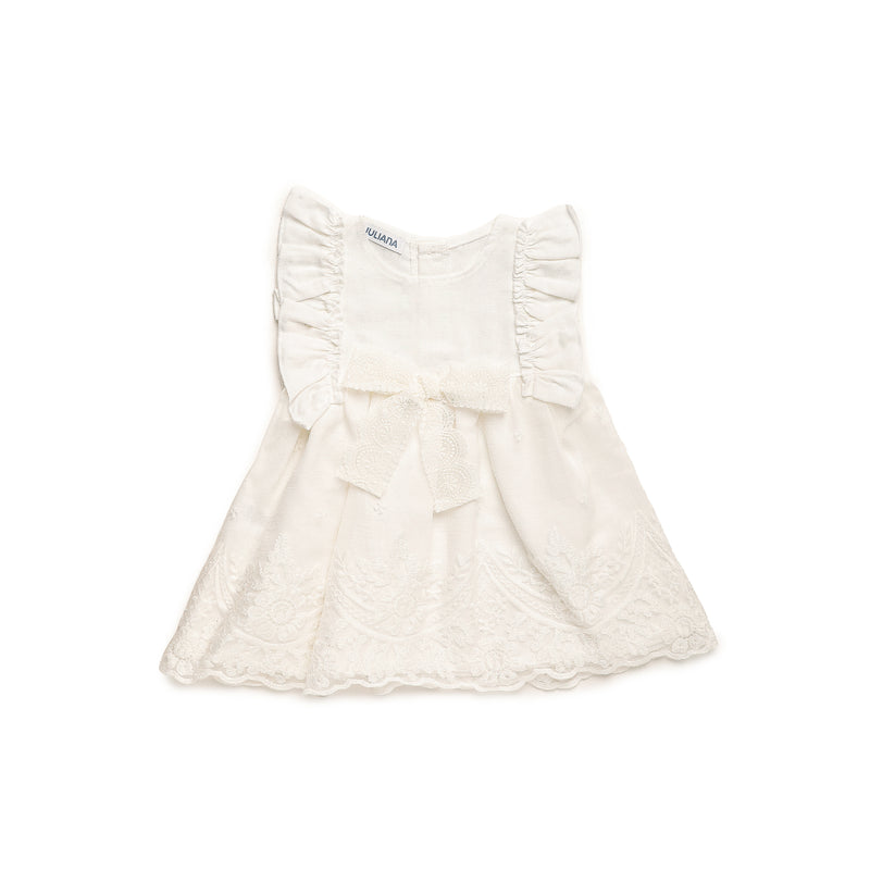 VESTIDO CORTADO CINTURA ENCAJE BLANCO