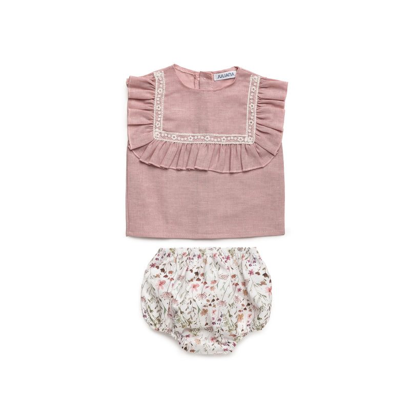 CONJUNTO CAMISA NIÑA FLORECITAS