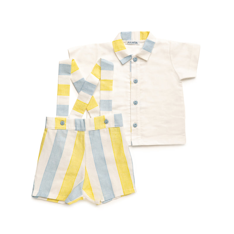 CONJUNTO CAMISA NIÑO RAYADO TIRANTES