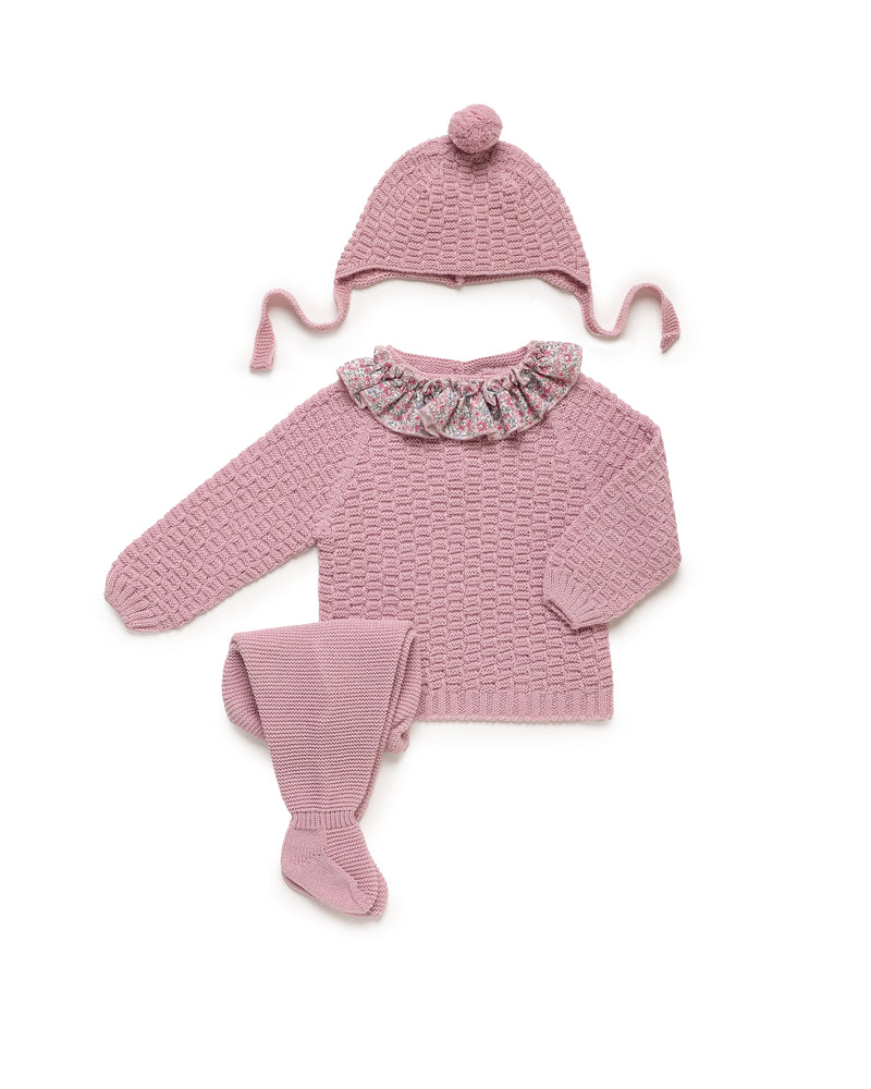 CONJUNTO 3.P CUADRITOS VOLANTE FLORES