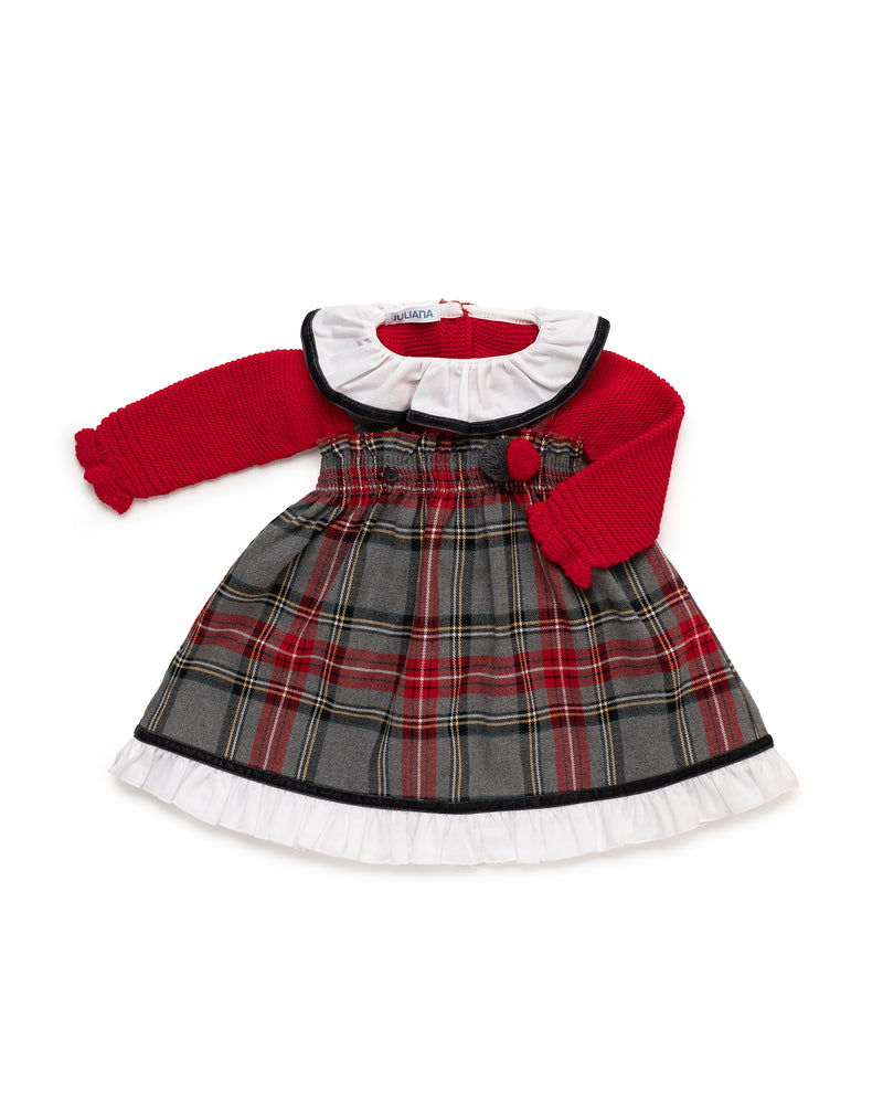 PICHI CUADROS CON JERSEY VOLANTE