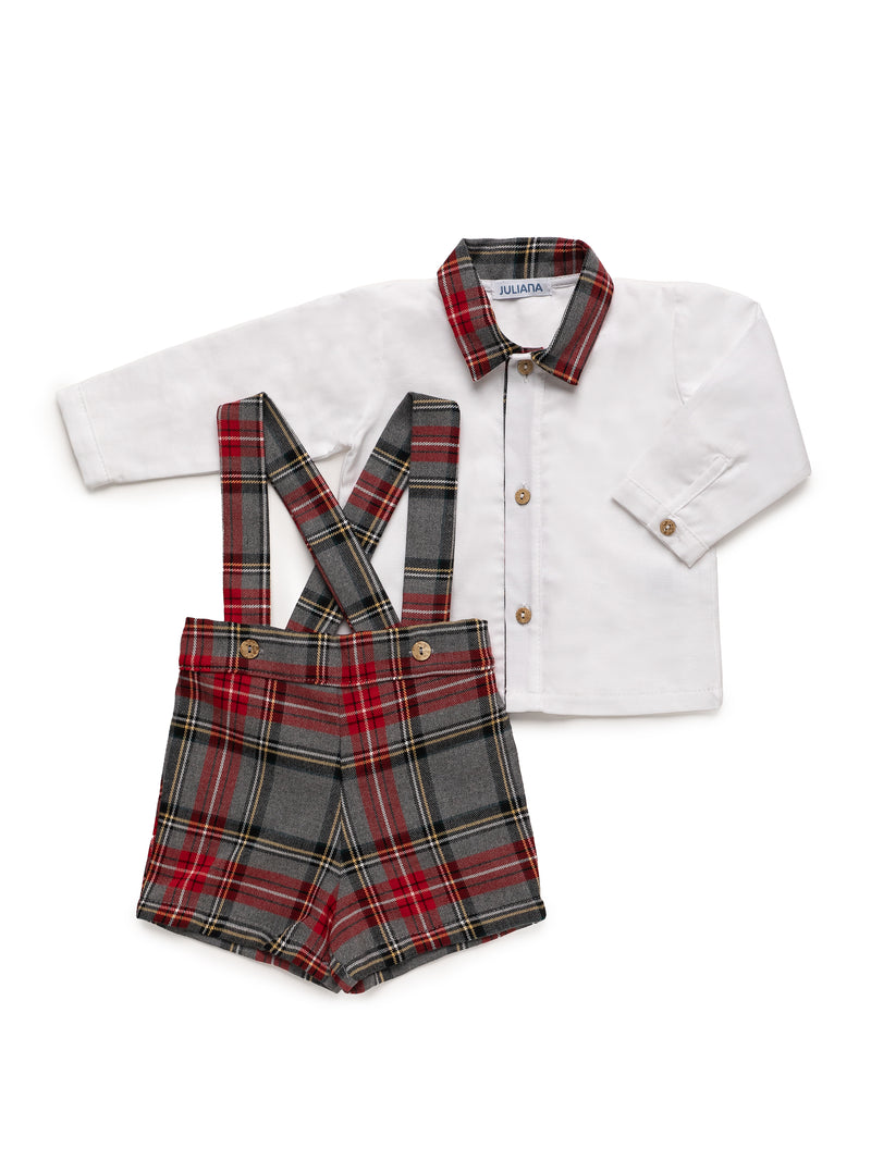 CONJUNTO CAMISA TIRANTES CUADROS CON CAMISA