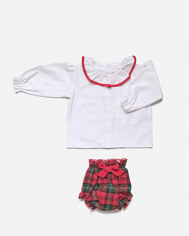 CONJUNTO CAMISA NIÑA BRAGA CUADROS