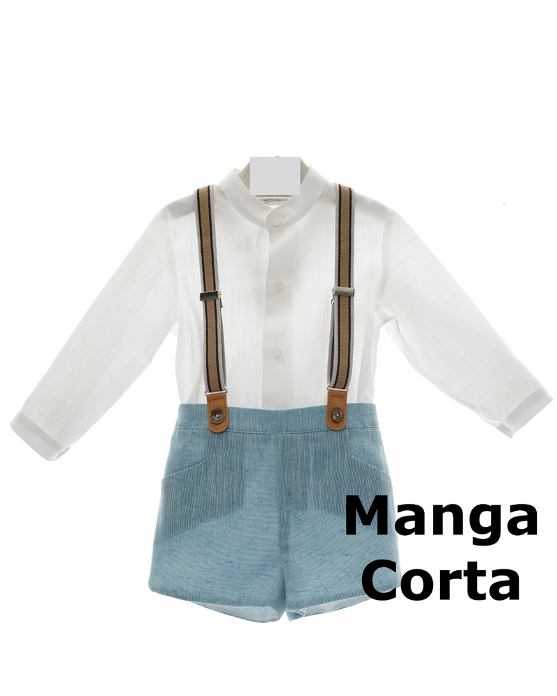 CONJUNTO BEBE MANGA CORTA CON TIRANTES