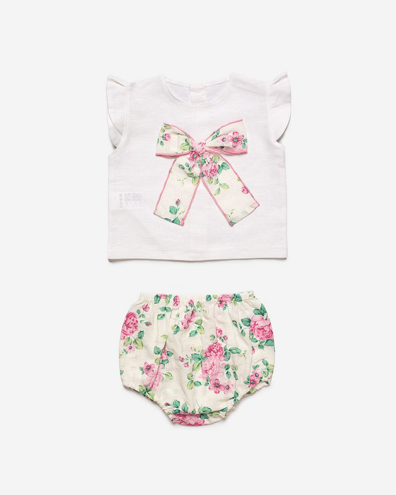 CONJUNTO CAMISA NIÑA FLORES LAZO